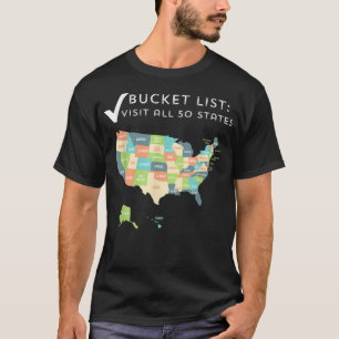Visited all 50 states shirt USA map gift for trav