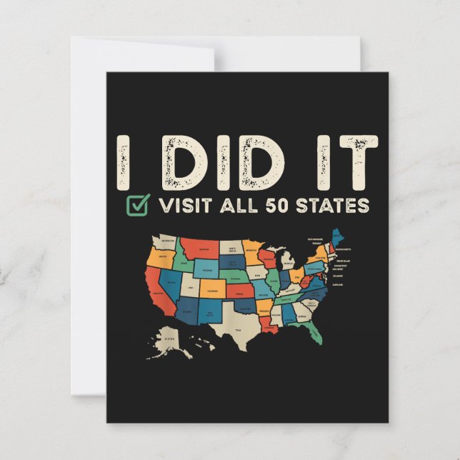 Visited All 50 US States - USA Map Travel - Visit  (Front)