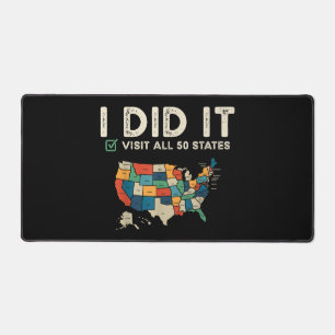 Visited All 50 US States - USA Map Travel - Visit Desk Mat