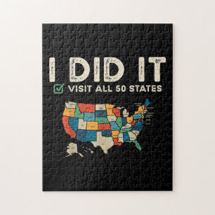 Visited All 50 US States - USA Map Travel - Visit  Jigsaw Puzzle