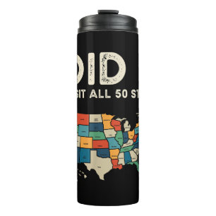 Visited All 50 US States - USA Map Travel - Visit Thermal Tumbler