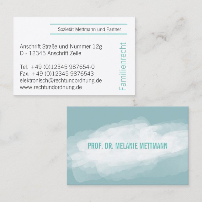 Visitenkarten Dezent Wasserfarben Business Card (Front/Back)