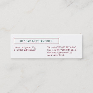 Visitenkarten Klassisch Mini Business Card