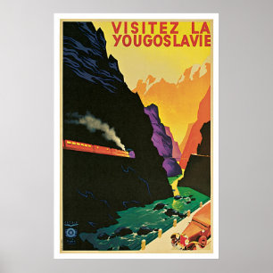 "Visitez la Yougoslavie" Vintage Travel Poster