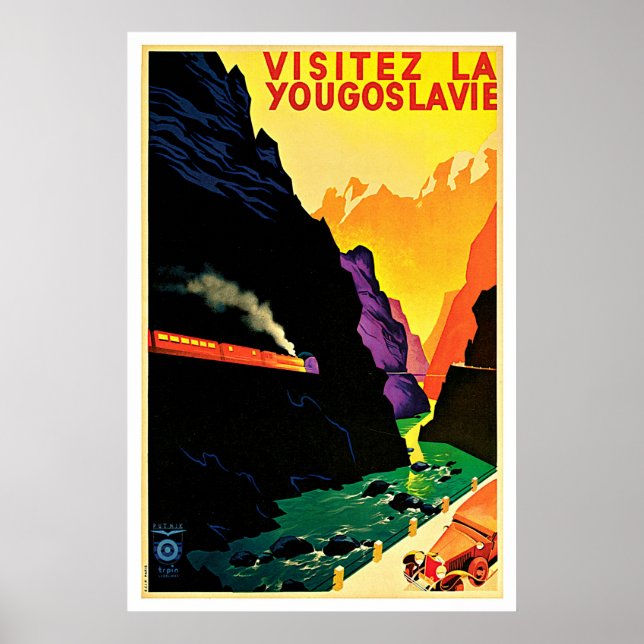 Visitez La Yougoslavie Vintage Travel Poster (Front)