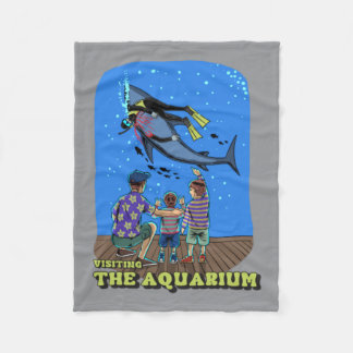 Visiting Aquarium Fleece Blanket