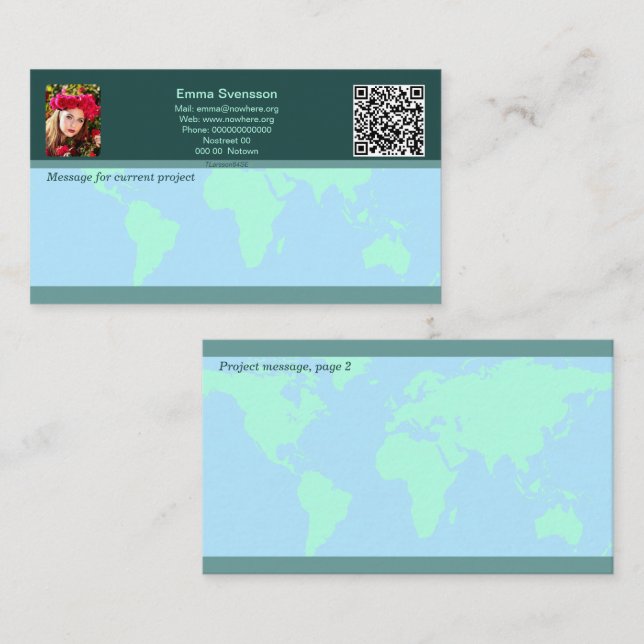 Visitkort — Connect, World Calling Card (Front/Back)