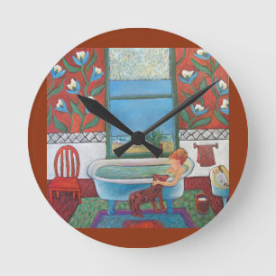 Visitor At Bathtime clock