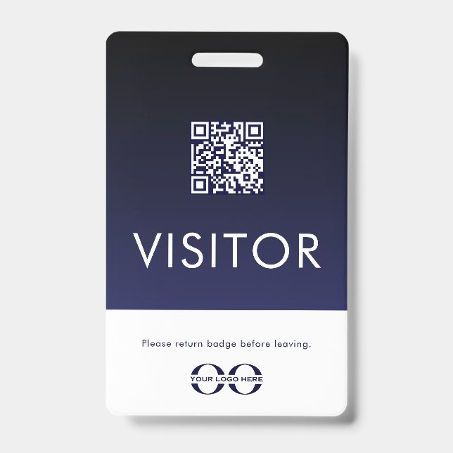 Visitor Badge Logo QR Code ID Badge (Front)
