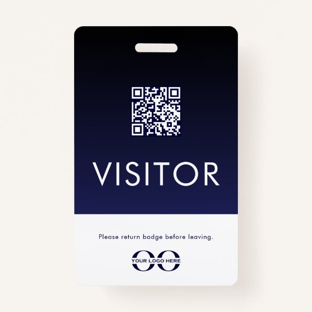 Visitor Badge Logo QR Code ID Badge (Front)