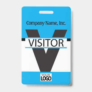 Visitor Badge with your Logo - Baby Blue ID Badge
