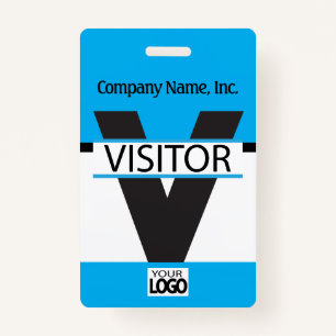 Visitor Badge with your Logo - Baby Blue ID Badge
