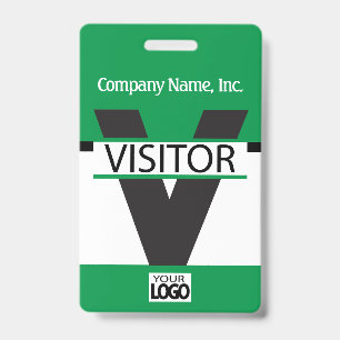 Visitor Badge with your Logo - Green ID Badge