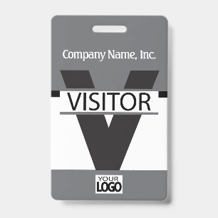 Visitor Badge with your Logo - Grey ID Badge