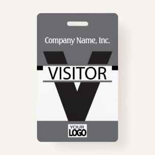 Visitor Badge with your Logo - Grey ID Badge