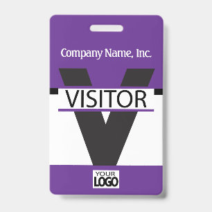 Visitor Badge with your Logo - Purple ID Badge