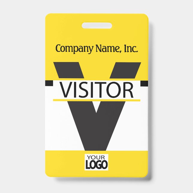 Visitor Badge with your Logo - Yellow ID Badge (Front)