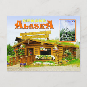 Visitor Centre and Tripod, Nenana, Alaska Postcard