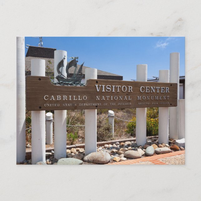 Visitor Centre Sign Cabrillo National Monument, CA Postcard (Front)