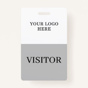 Visitor ID in White & Grey Vertical Customise ID Badge