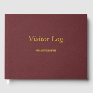 Visitor Log Professional Burgundy Faux Leather Guest Book