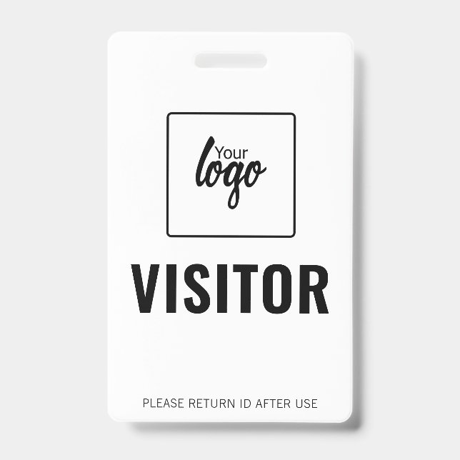 Visitor Modern ID Custom Logo Badge (Front)