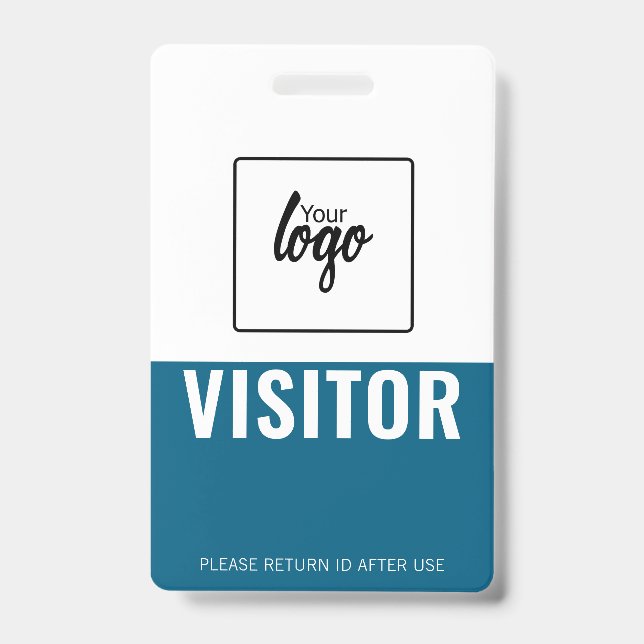 Visitor Modern ID Custom Logo Badge (Front)
