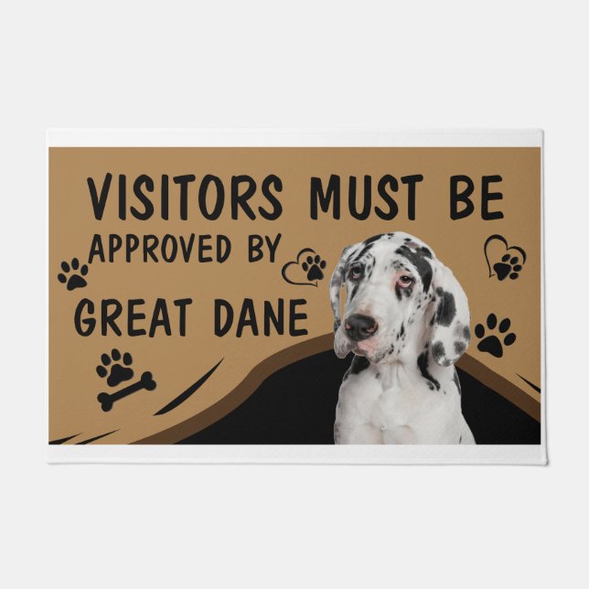 Visitor Must Be Approved By Great Dane Doormat (Front)