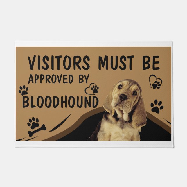 Visitor Must Be Approved By Springer Bloodhound Doormat (Front)