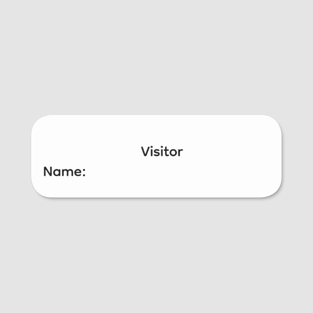 Visitor Reusable Dry Erase Name Tag (Front)
