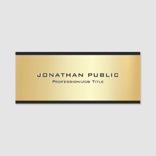 Visitor Staff Crew Team Member Black and Gold Name Tag