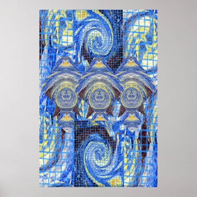 Visitors on a Starry Night Poster (Front)