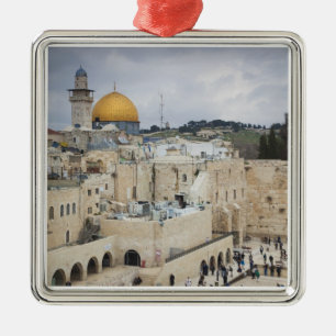 Visitors, Western Wall Plaza & Dome of the Rock Metal Ornament