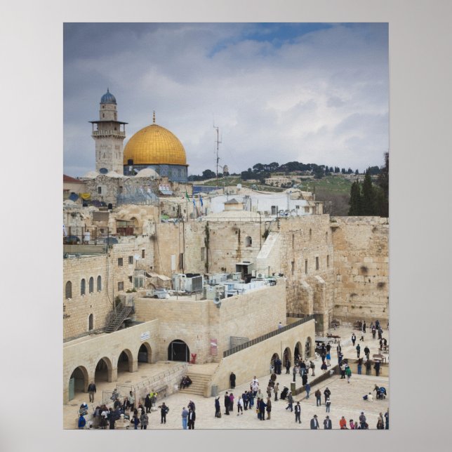 Visitors, Western Wall Plaza & Dome of the Rock Poster (Front)