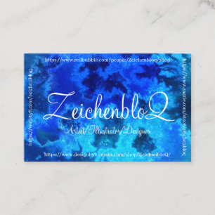 Visual Artist Blue Watercolors Business Card
