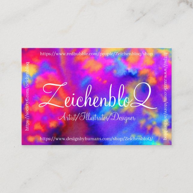 Visual Artist Business Card (Front)