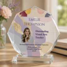 Visual Arts Teacher Elegant Abstract Award