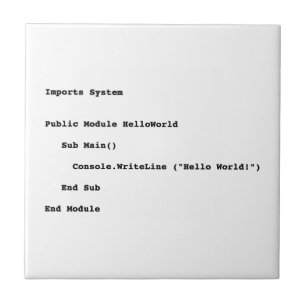 Visual Basic Hello World Greeting Ceramic Tile