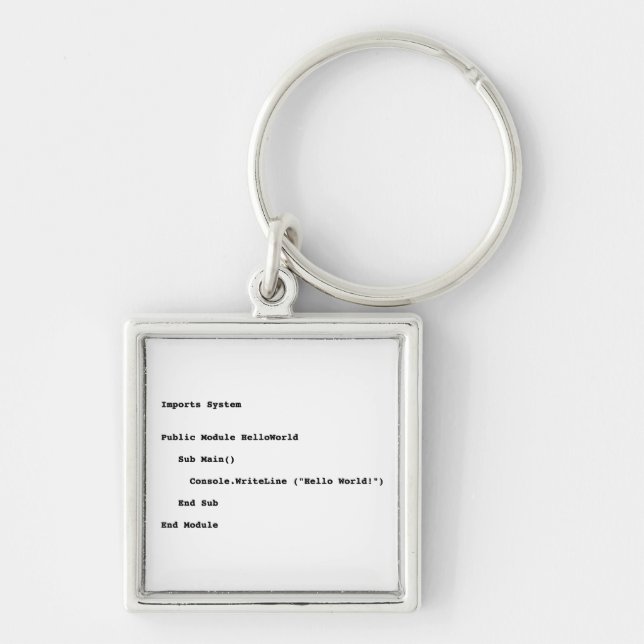 Visual Basic Hello World Greeting Key Ring (Front)