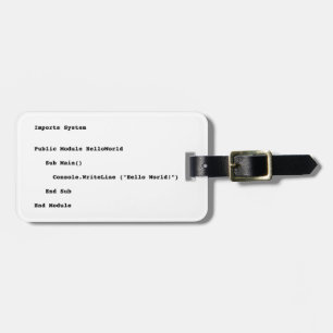Visual Basic Hello World Greeting Luggage Tag