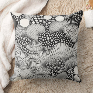 Visual Black White Abstract Contrast Movement Cushion