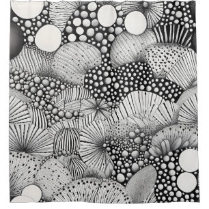 Visual Black White Abstract Contrast Movement Shower Curtain