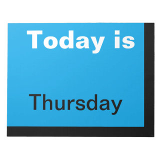 Visual Calendar Tools Day of the Week Thursday Notepad