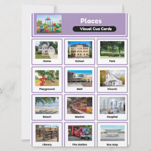 Visual Cue Cards – Realistic Purple Places Collect
