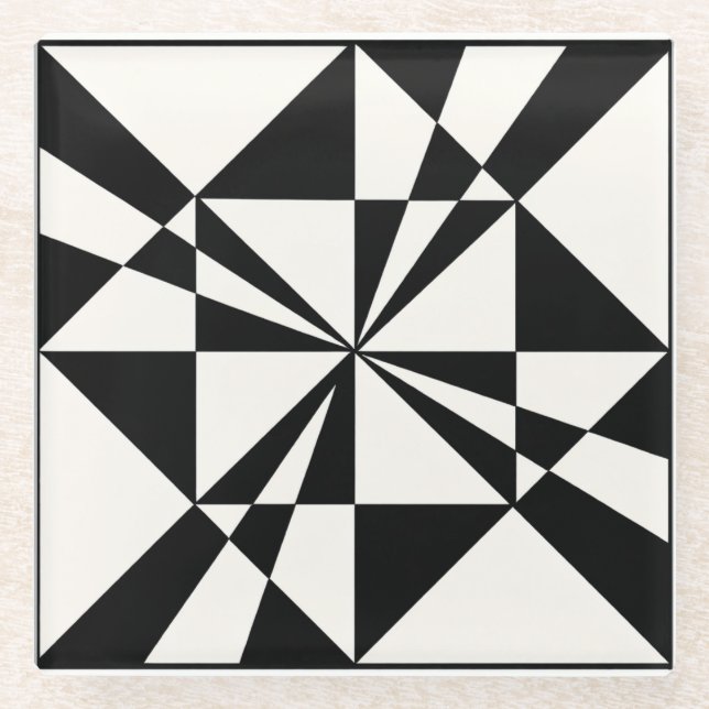 Visual Pull | Modern Glass Coaster (Front)