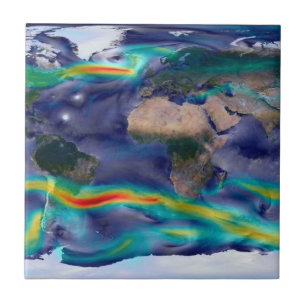 Visualisation Of Global Winds. Ceramic Tile