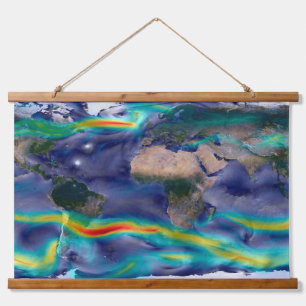 Visualisation Of Global Winds. Hanging Tapestry