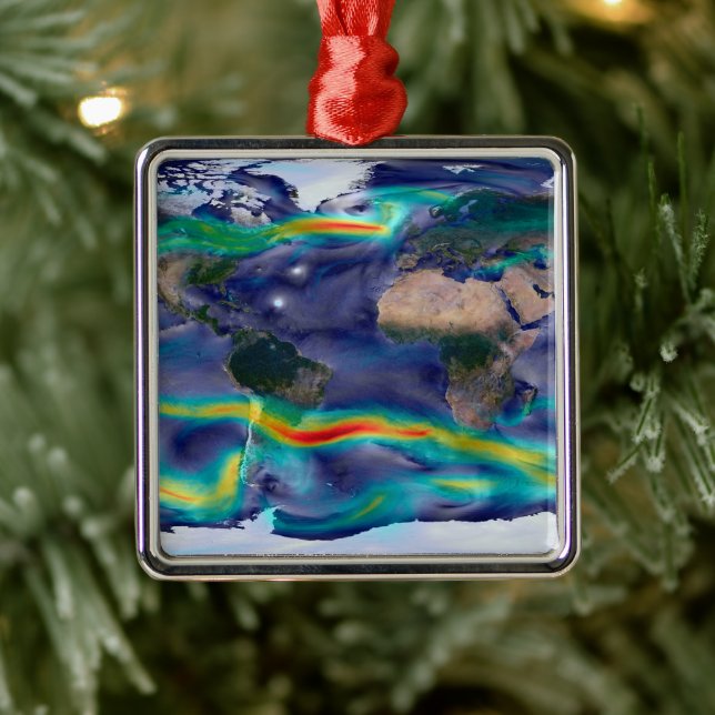 Visualisation Of Global Winds. Metal Ornament (Tree)
