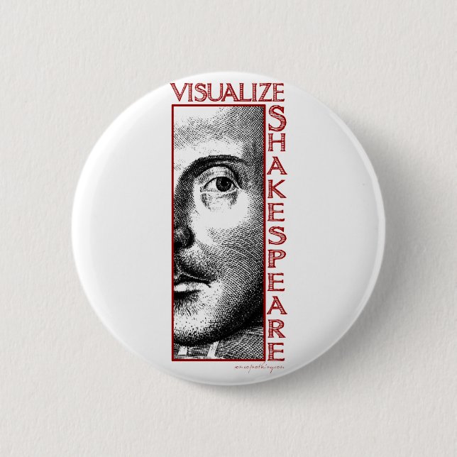 Visualise Shakespeare 6 Cm Round Badge (Front)