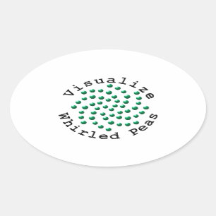 Visualise Whirled Peas 2 Oval Sticker